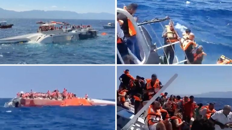 Girne açıklarında 267 kişiyi taşıyan feribot battı