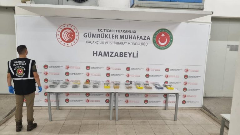 Edirne'de iki gümrük kapısında 174 kilogram uyuşturucu ele geçirildi